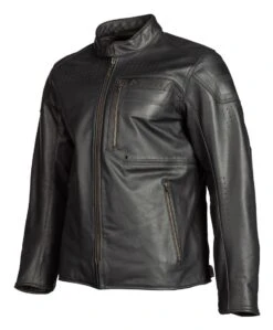 Klim Sixxer Leather Jacket -Klim klim sixxer leather jacket gunmetal grey